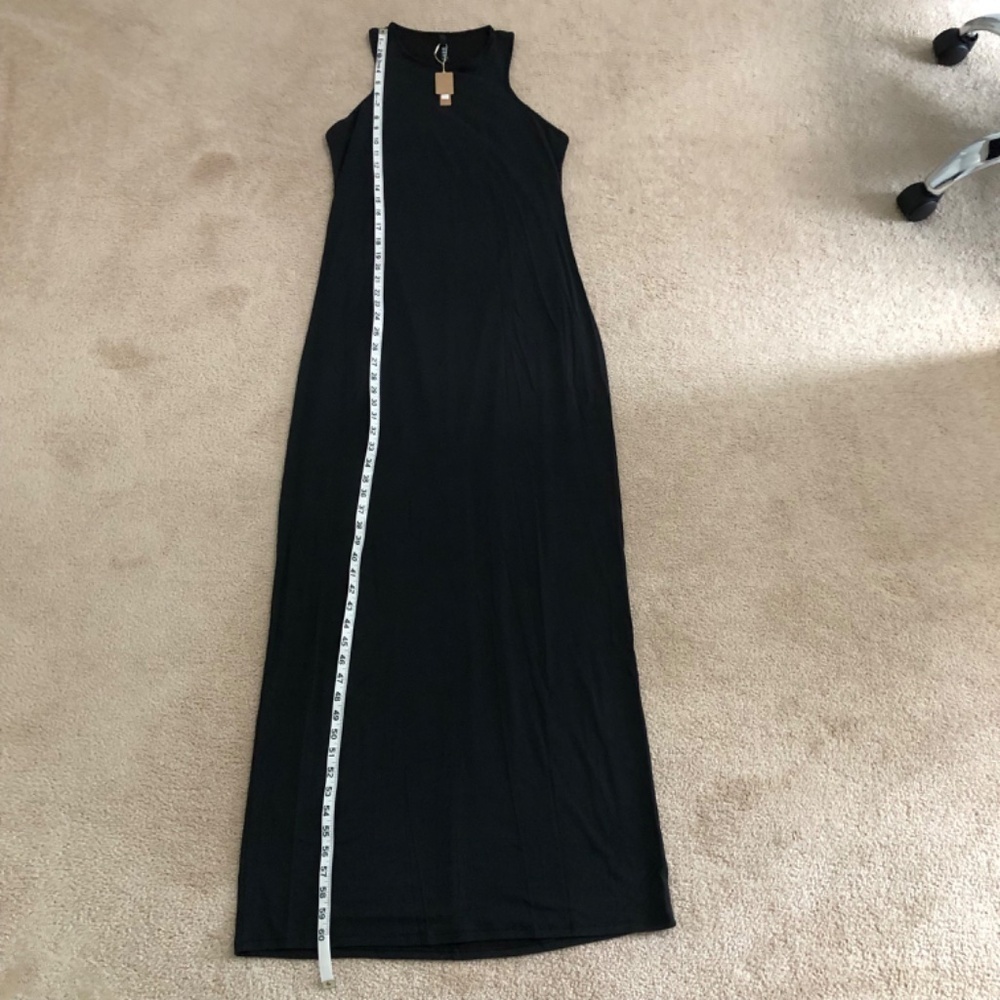 Skims Black Onyx Smooth Lounge Maxi Dress Open Back 2XL - Picture 10 of 12